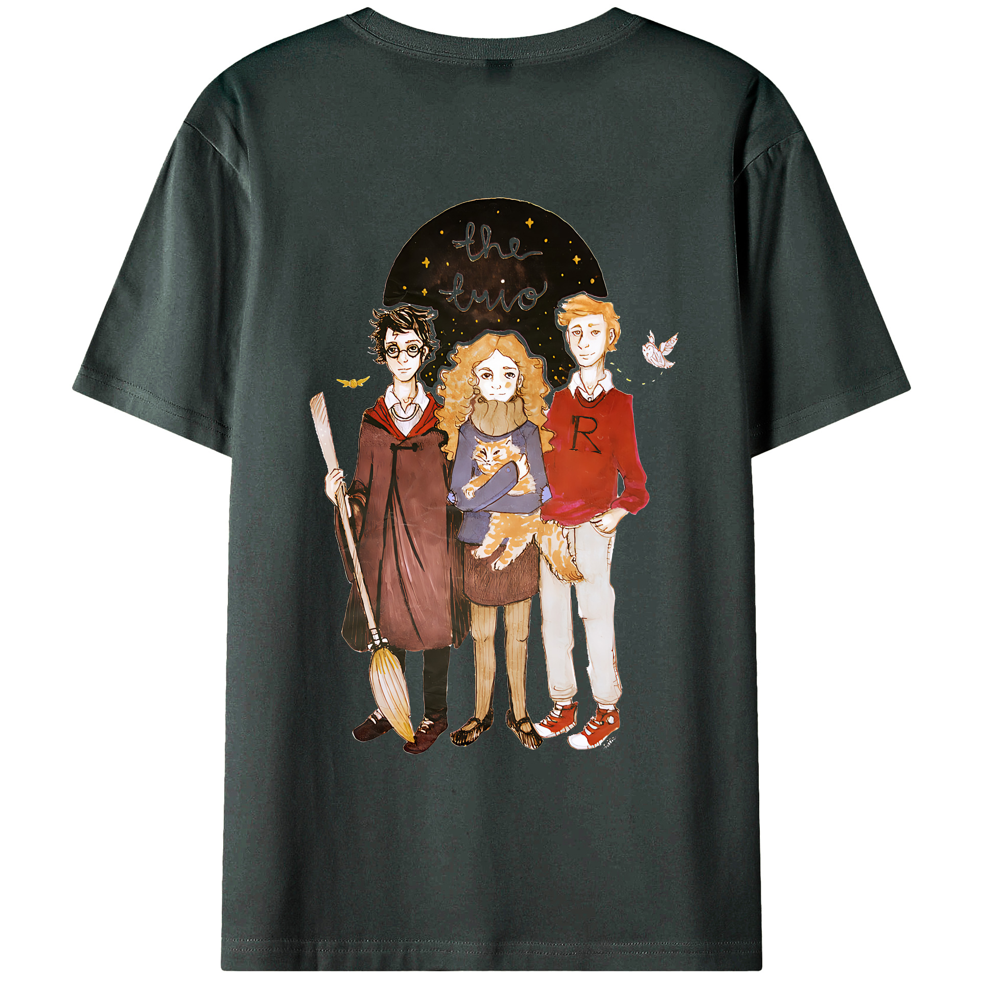 （画像用） Harry Potter ハリー・ポッターシリーズ 綿100％ メンズ半袖Tシャツ（バックプリント） 通気性